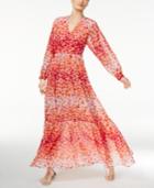 Calvin Klein Printed Ruffled Maxi Dress