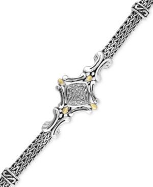Balissima By Effy Diamond Accent Curve Detail Bracelet In Sterling Silver And 18k Gold