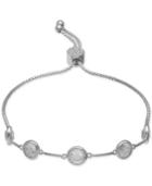 Giani Bernini Cubic Zirconia Bezel Link Bolo Bracelet In Sterling Silver, Created For Macy's