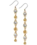 Lucky Brand Two-tone Colored Pave Linear Drop Earrings