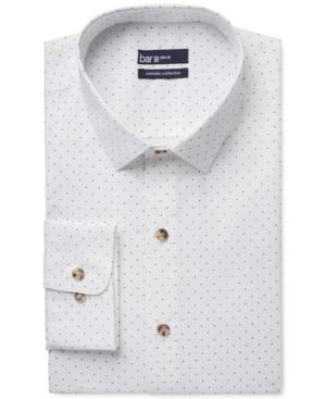 Bar Iii Carnaby Collection Slim-fit White Navy Polka Dot Print Dress Shirt, Only At Macy's