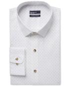 Bar Iii Carnaby Collection Slim-fit White Navy Polka Dot Print Dress Shirt, Only At Macy's