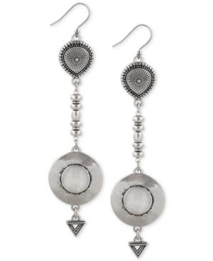 Lucky Brand Silver-tone Stone Drop Earrings