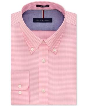 Tommy Hilfiger Men's Big And Tall Slim-fit Non-iron Check Dress Shirt