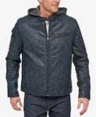 Levi's Men's Faux-leather Hooded Racer Jacket