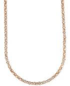 Anne Klein Gold-tone Crystal Pave Tubular Strand Necklace