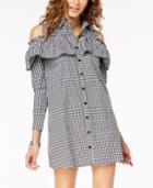 The Edit By Seventeen Juniors' Cotton Cold-shoulder Shirtdress, Created For Macy's