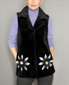 The Fur Vault Floral-print Mink Fur Vest