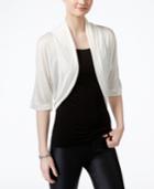 Bcx Juniors' Cropped Three-quarter-sleeve Cardigan