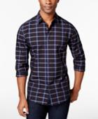 Alfani Men's Mysen Windowpane Plaid Slim Long-sleeve Shirt, Only At Macy's