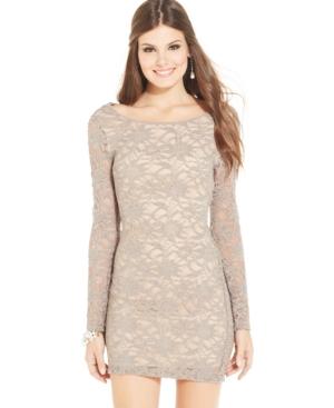 Emerald Sundae Juniors' Lace Bodycon Dress