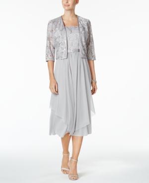 R & M Richards Petite Sequined Dress & Jacket