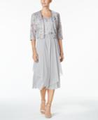 R & M Richards Petite Sequined Dress & Jacket
