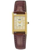 Seiko Women's Solar Brown Leather Strap Watch 18mm Sup252