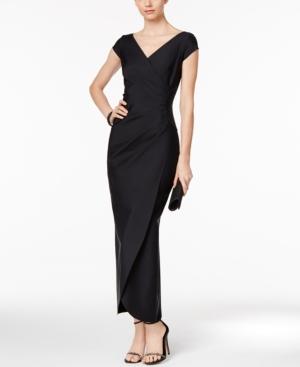 Alex Evenings Compression Faux-wrap Gown