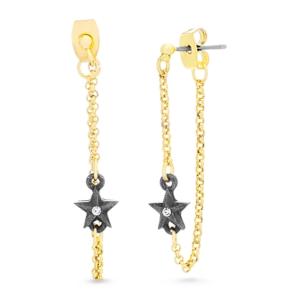 Steve Madden Star Chain Front To Back Earring