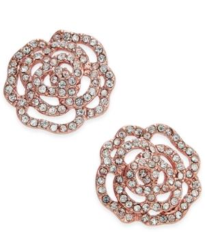 Kate Spade New York Rose Gold-tone Pave Rose Stud Earrings