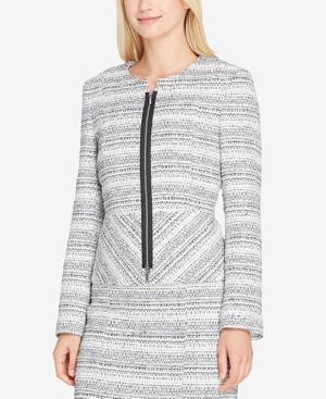 Tahari Asl Boucle Zip-front Blazer