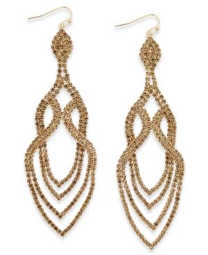 Thalia Sodi Gold-tone Yellow Pave Teardrop Earrings, Created For Macy's