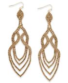 Thalia Sodi Gold-tone Yellow Pave Teardrop Earrings, Created For Macy's