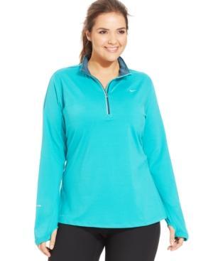 Nike Plus Size Element Long-sleeve Dri-fit Half-zip Top