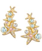 Swarovski Gold-tone Starfish Swarovski Gold-tone Crystal Starfish Ear Climber Earrings