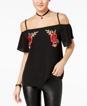 Bcx Juniors' Embroidered Applique Off-the-shoulder Top