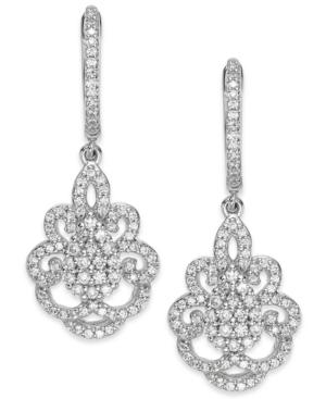 Wrapped In Love Diamond Victorian Drop Earrings In 14k White Gold (1 Ct. T.w.)