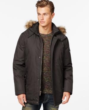 Buffalo David Bitton Faux-fur Dobby Tech Hooded Parka Jacket