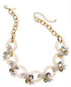 I.n.c. Gold-tone Crystal & Stone Link Statement Necklace, 19 + 3 Extender, Created For Macy's