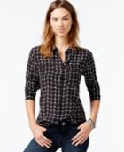 Sacntuary Printed Silk Boyfriend Shirt
