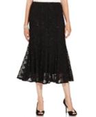 Onyx Sequined Lace Midi Skirt