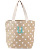 Cathy's Concepts Personalized White Polka Dot Extra-large Tote Bag