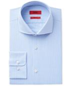 Hugo Men's Slim-fit Blue Stripe Grid Dress Shirt