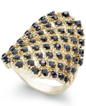 Inc International Concepts Jet Pave Gold-tone Ring, Only At Macy's
