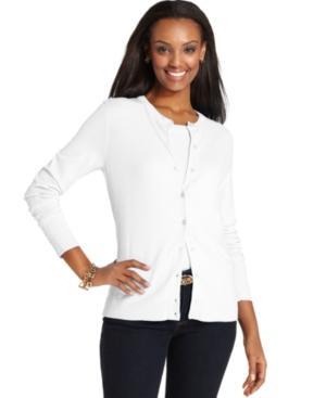 Charter Club Long-sleeve Button-front Cardigan