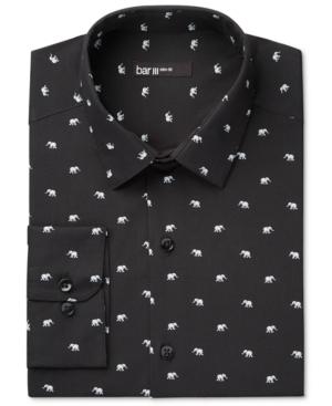 Bar Iii Men's Slim-fit White Elephant Print Dress Shirt, Only At Macy's