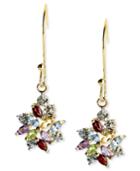 Victoria Townsend 18k Gold Over Sterling Silver Earrings, Multistone And Diamond Accent Cluster Drop Earrings