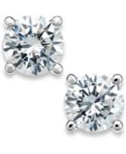 X3 Certified Diamond Stud Earrings In 18k White Gold (1-1/2 Ct. T.w.)