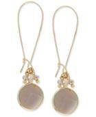 Inc International Concepts Gold-tone Round Stone With Beaded Accent Drop Earrings, Only At Macy's