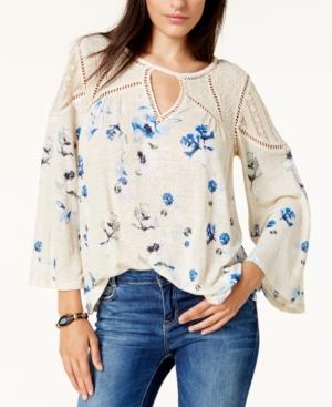 Lucky Brand Contrast Keyhole Top