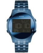 Guess Men's Digital Chronograph Blue Ion-plated Stainless Steel Bracelet Watch 46mm U0786g3