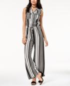 Be Bop Juniors' Striped Utility Jumpsuit