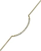 B. Brilliant 18k Gold Over Sterling Silver Anklet, Cubic Zirconia Curved Bar Anklet (1/6 Ct. T.w.)