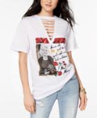 Freeze 24-7 Juniors' Marilyn Monroe Lace-up Graphic T-shirt