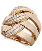 Pave Rose By Effy Diamond Diamond Three Row Link Ring (1 Ct. T.w.) In 14k Rose Gold