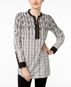 Calvin Klein Printed Zip-front Tunic