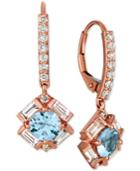 Le Vian Baguette Frenzy Multi-gemstone (1-9/10 Ct. T.w.) & Diamond (1/3 Ct. T.w.) Drop Earrings In 14k Rose Gold