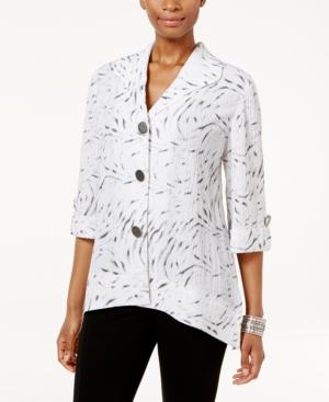 Jm Collection Petite Printed Button-back Shirt, Only At Macy's