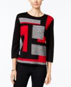 Alfred Dunner Colorblocked Studded Sweater